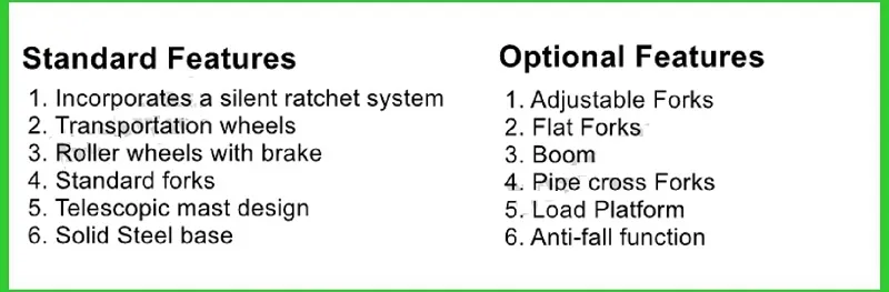 رافعة مواد يدوية محمولة مع ونش يدوي أحادي السرعة 0