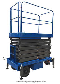 8m Working Height Manganese Steel Mobile Scissor Lift  Electrical Pulling Loading Capacity 450kg