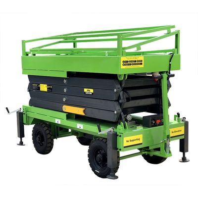 9.5 Meters Mobile Scissor Lift With Motorized Device 500Kg Loading Capacity