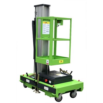 Single Mast Vertical Lift Aluminum Mobile Aerial Work Platform