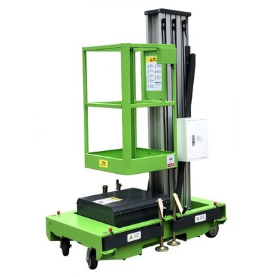 Single Mast Vertical Lift Aluminum Mobile Aerial Work Platform