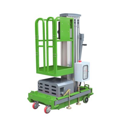 Aluminum Aerial Work Platform Single Mast Man Lift 8 Meters Lifting Height Vertical Lift