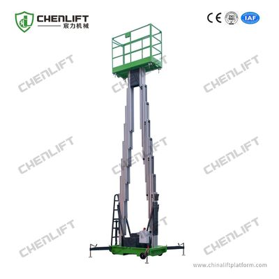 10m Aerial Work Platform Double Mast Vertical Lift With Extension Platform