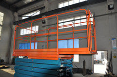 Motorized scissor lift with loading capacity 500Kg and 9M Lifting Height and Extension platform