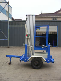 9M Platform Height 130KG Loading Capacity Single Mast Aluminum Aerial Work Platform for Star Hotels / Business Hall