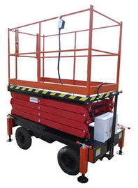 14 Meters Mobile Hydraulic Scissor Lift , AC / DC Power Supply 3Kw