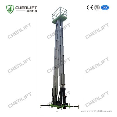 Manual Pushing Aerial Work Platform Verticalt  Lift Triple Mast 250Kg Loading Capacity