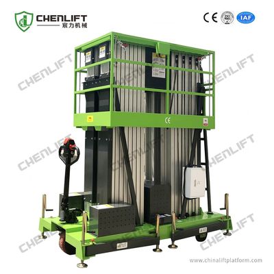 Manual Pushing Aerial Work Platform Verticalt  Lift Triple Mast 250Kg Loading Capacity