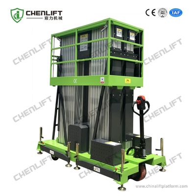 Manual Pushing Aerial Work Platform Verticalt  Lift Triple Mast 250Kg Loading Capacity
