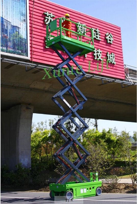 DC Motor Driving 5.8m Self-propelled Heavy Duty Scissor Lift Loading Capacity 230kg with Extension Platform